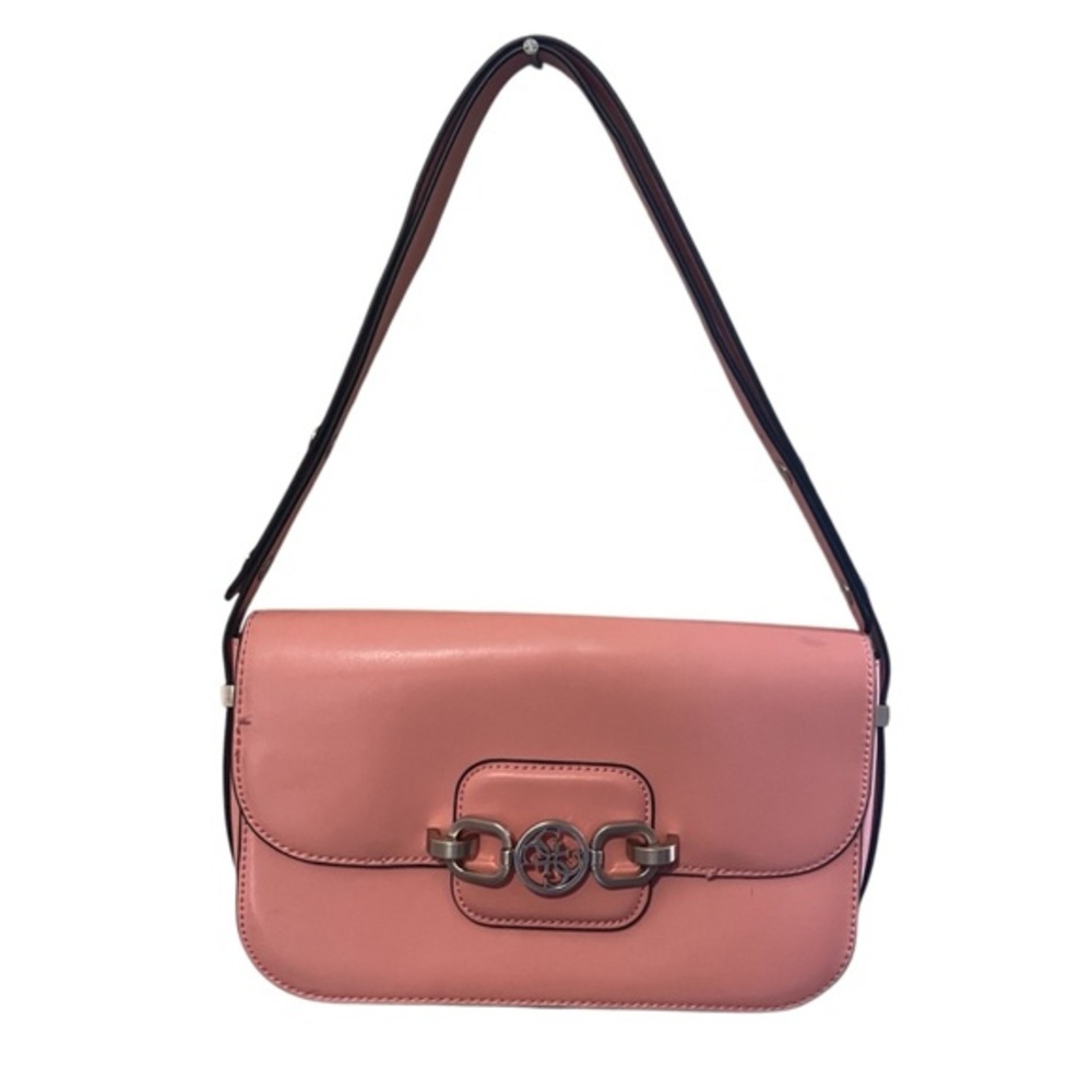 GUESS Light Pink Shoulder Hand Bag With Gold Details For Women